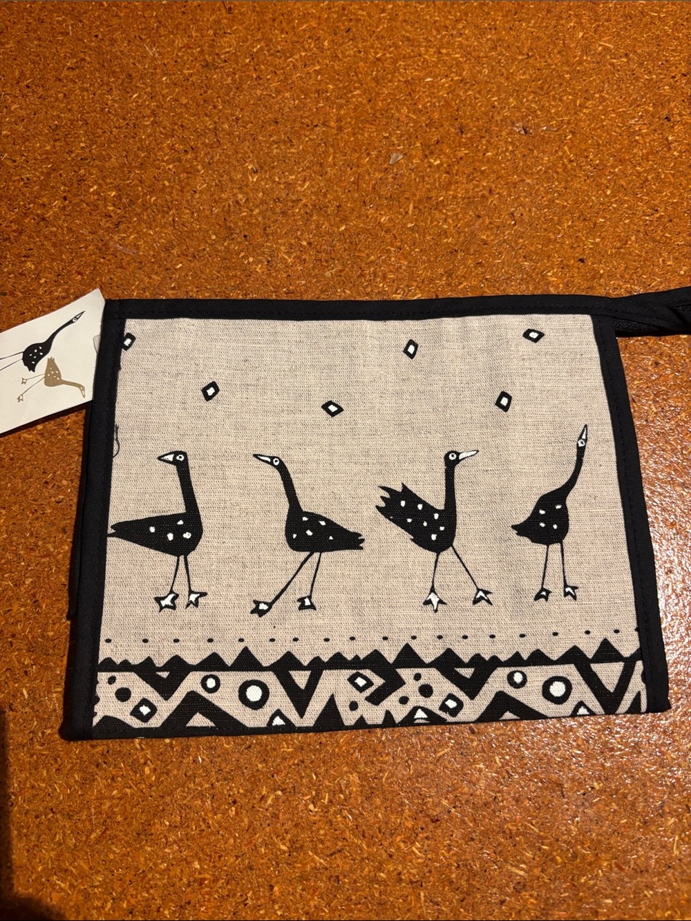 Artisanal Zippered Linen Bag from Rain Goose Textiles
